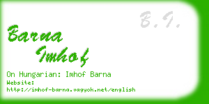 barna imhof business card